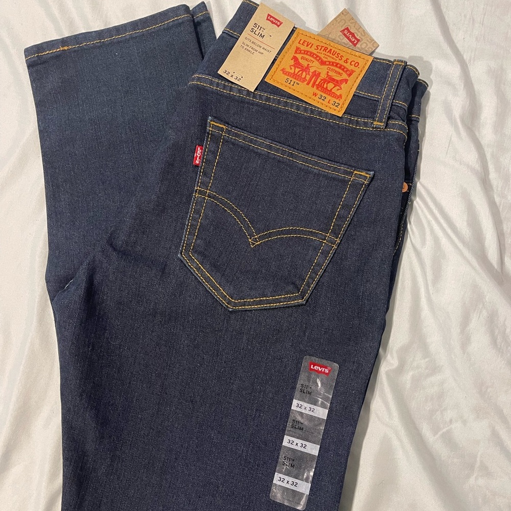 Levi's Men's Slim Jeans - Dark blue Stretch